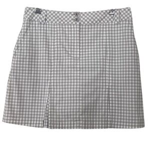 N Vo By Lancot Gray Checkered Golf Tennis Pickleball Athletic Skort Skirt Size 6